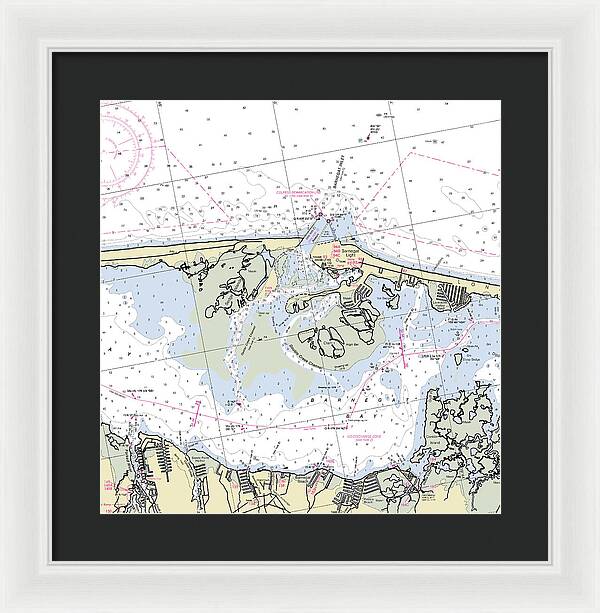 Barnegat Inlet New Jersey Nautical Chart - Framed Print
