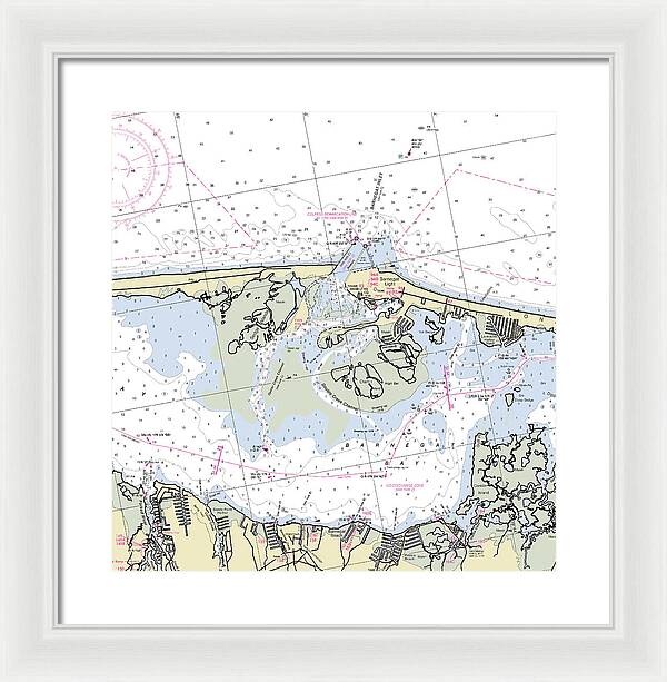 Barnegat Inlet New Jersey Nautical Chart - Framed Print