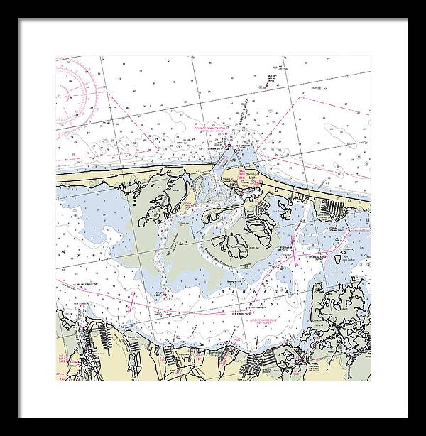 Barnegat Inlet New Jersey Nautical Chart - Framed Print