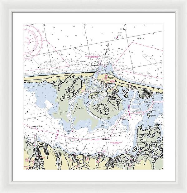 Barnegat Inlet New Jersey Nautical Chart - Framed Print