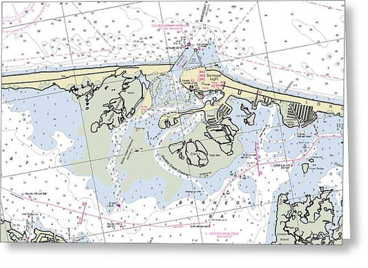 Barnegat Inlet New Jersey Nautical Chart - Greeting Card