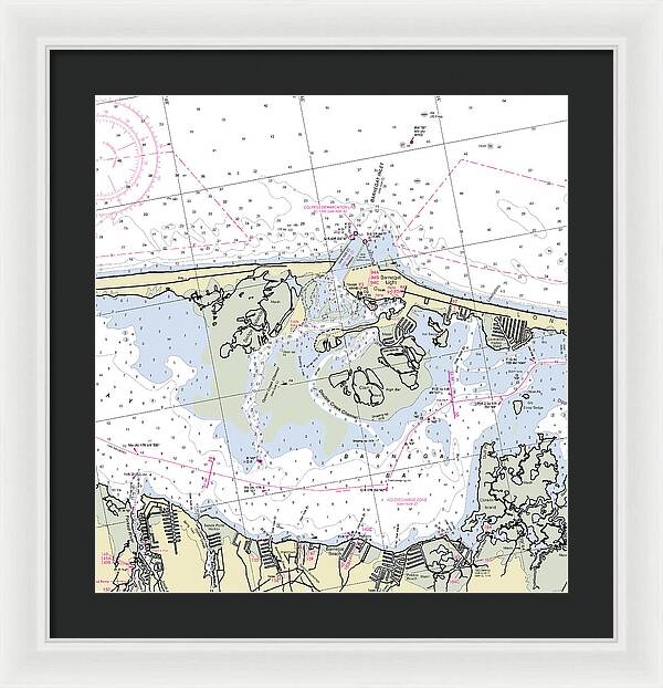Barnegat Inlet New Jersey Nautical Chart - Framed Print