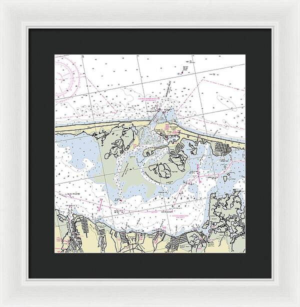 Barnegat Inlet New Jersey Nautical Chart - Framed Print