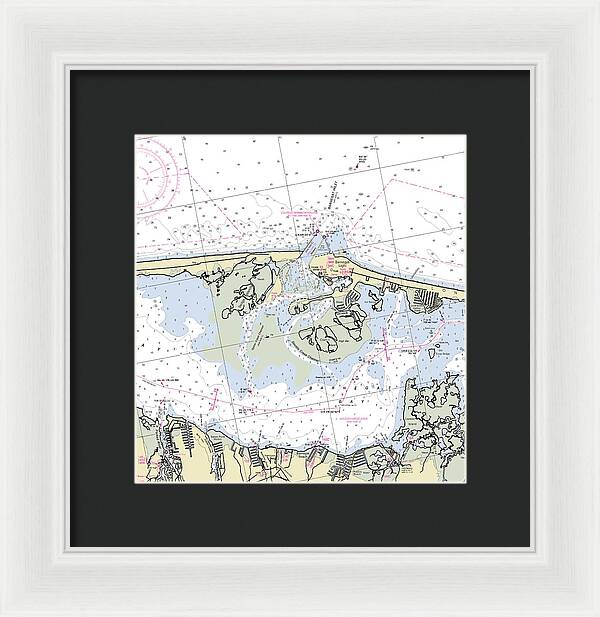 Barnegat Inlet New Jersey Nautical Chart - Framed Print