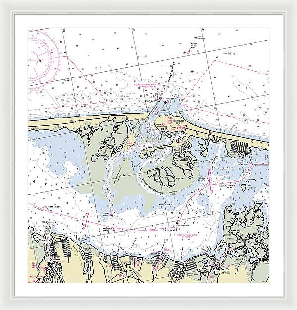 Barnegat Inlet New Jersey Nautical Chart - Framed Print