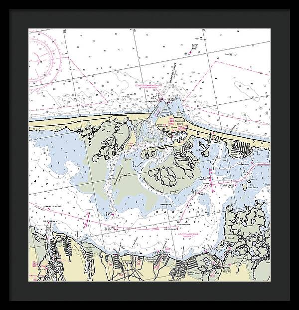 Barnegat Inlet New Jersey Nautical Chart - Framed Print