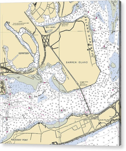 Barren Island-new York Nautical Chart - Acrylic Print