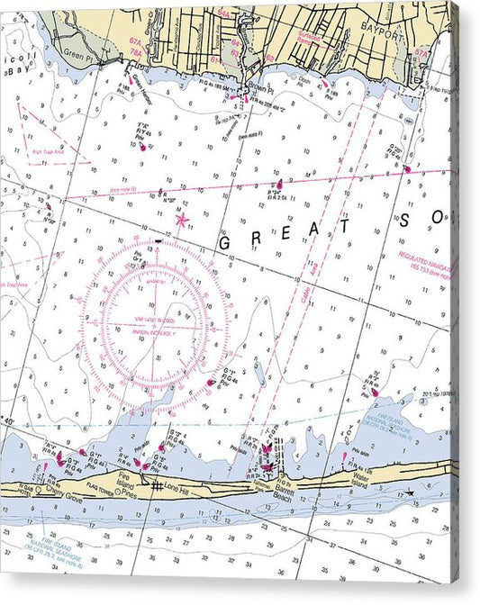 Barrett Beach-new York Nautical Chart - Acrylic Print