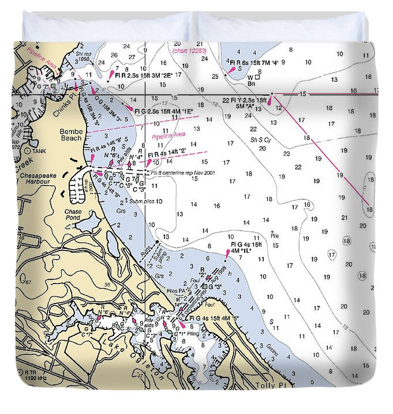 Bay Ridge-maryland Nautical Chart - Duvet Cover