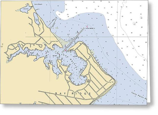 Bay Ridge -maryland Nautical Chart _v2 - Greeting Card