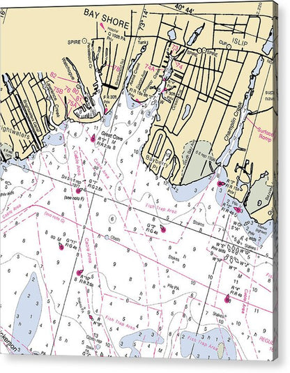 Bayshore-new York Nautical Chart - Acrylic Print