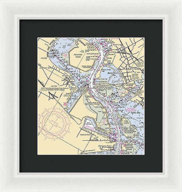 Baytown To Morgan Point-texas Nautical Chart - Framed Print