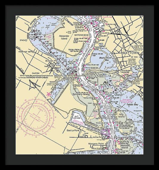 Baytown To Morgan Point-texas Nautical Chart - Framed Print