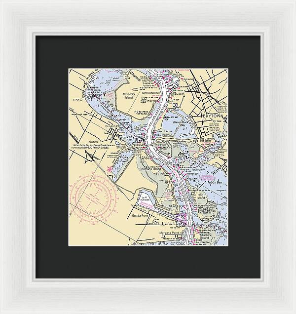 Baytown To Morgan Point-texas Nautical Chart - Framed Print