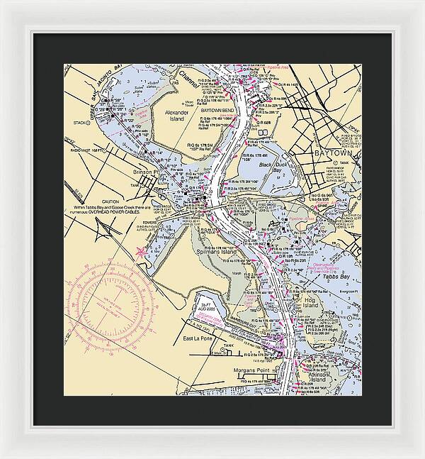 Baytown To Morgan Point-texas Nautical Chart - Framed Print