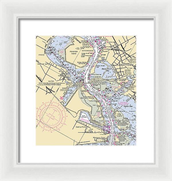 Baytown To Morgan Point-texas Nautical Chart - Framed Print