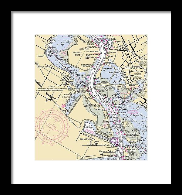 Baytown To Morgan Point-texas Nautical Chart - Framed Print