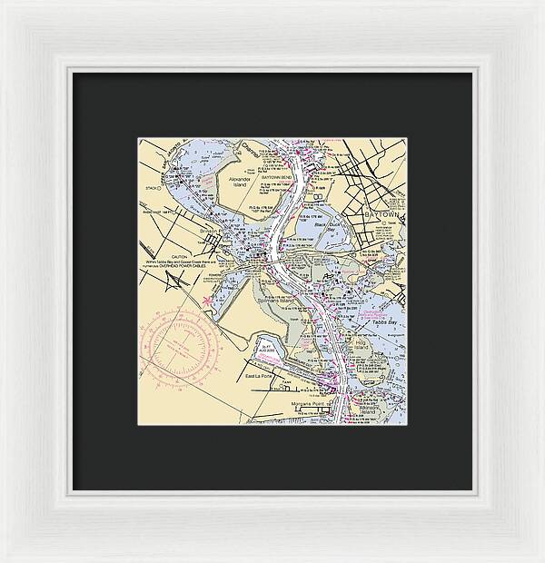 Baytown To Morgan Point-texas Nautical Chart - Framed Print