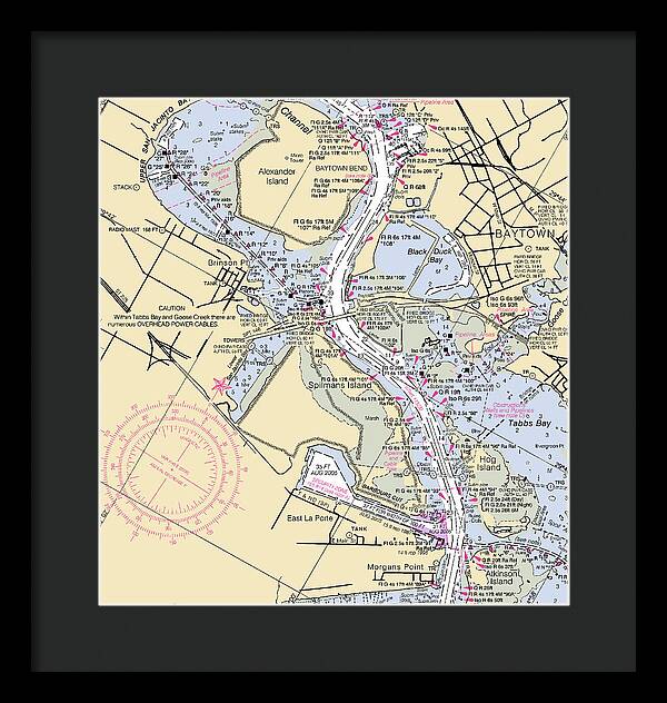 Baytown To Morgan Point-texas Nautical Chart - Framed Print
