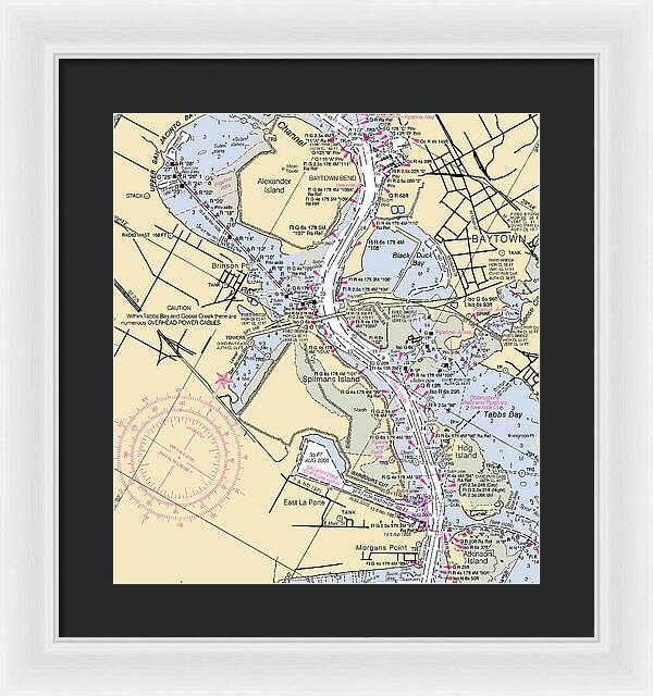 Baytown To Morgan Point-texas Nautical Chart - Framed Print