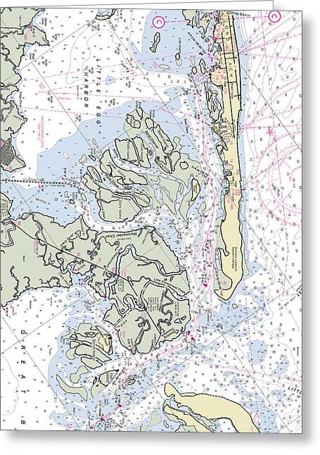 Beach Haven Inlet New Jersey Nautical Chart - Greeting Card