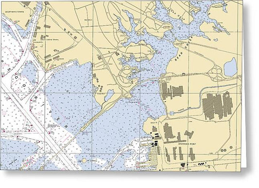 Bear Creek-maryland Nautical Chart - Greeting Card