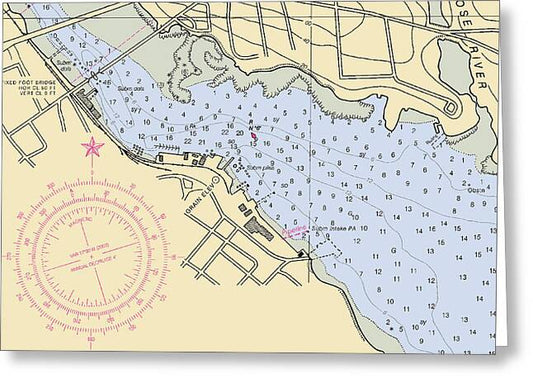 Belfast Harbor-maine Nautical Chart - Greeting Card