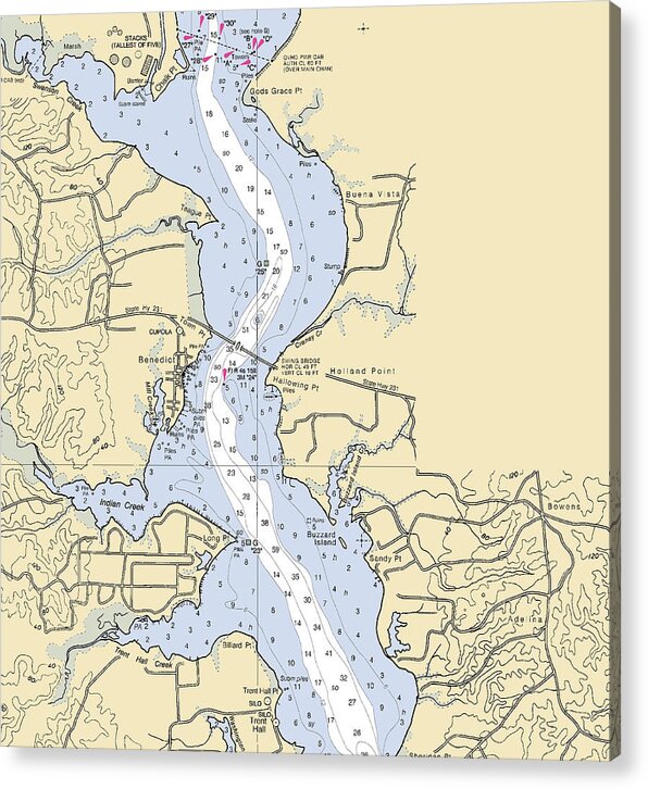 Benedict-maryland Nautical Chart - Acrylic Print