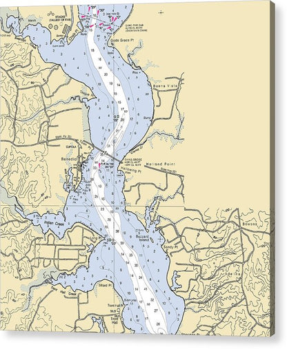Benedict-maryland Nautical Chart - Acrylic Print