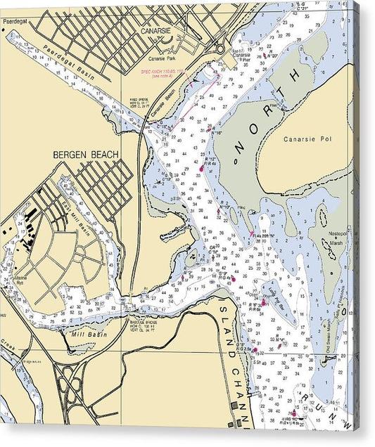 Bergen Beach-new York Nautical Chart - Acrylic Print