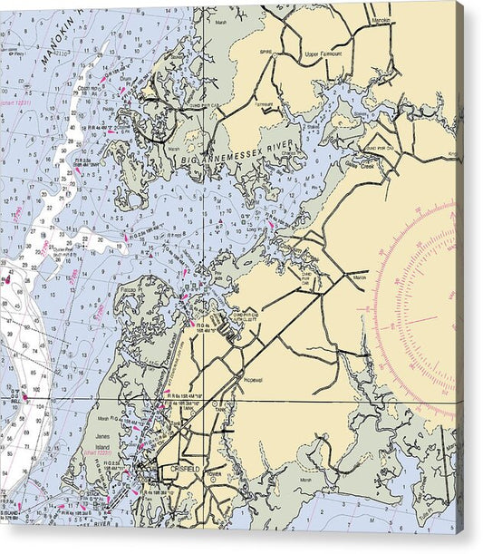 Big Annemessix River-maryland Nautical Chart - Acrylic Print