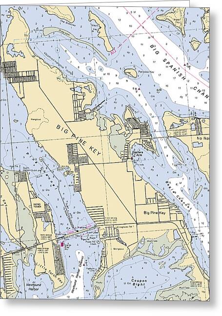 Big Pine Key-florida Nautical Chart - Greeting Card