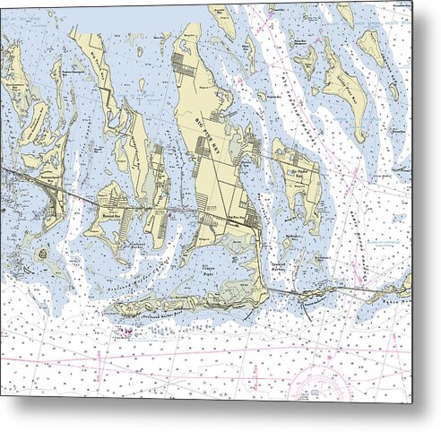 Big Pine Key Torch Florida Nautical Chart - Metal Print