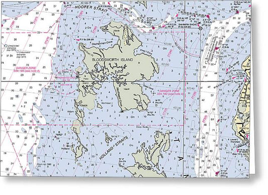 Bloodworth Island-maryland Nautical Chart - Greeting Card