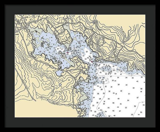 Blue Hill Harbor-maine Nautical Chart - Framed Print