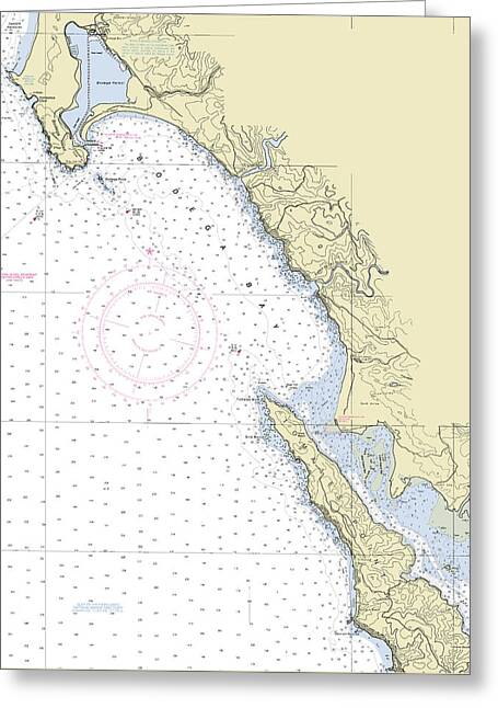 Bodega bay California Nautical Chart - Greeting Card