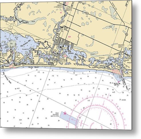 Bonita-springs -florida Nautical Chart _v6 - Metal Print