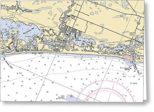 Bonita-springs -florida Nautical Chart _v6 - Greeting Card