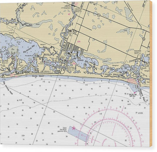 Bonita-springs -florida Nautical Chart _v6 - Wood Print