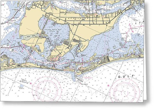 Bradenton -florida Nautical Chart _v6 - Greeting Card