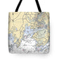 Branford -connecticut Nautical Chart _v2 - Tote Bag