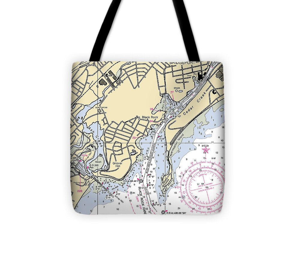 Bridgeport -connecticut Nautical Chart _v3 - Tote Bag