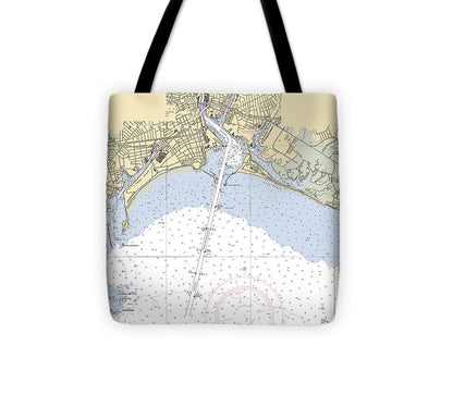Brigdeport -connecticut Nautical Chart _v4 - Tote Bag