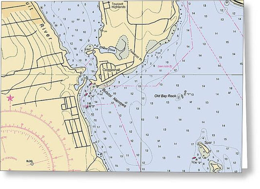 Bristol Narrows-rhode Island Nautical Chart - Greeting Card