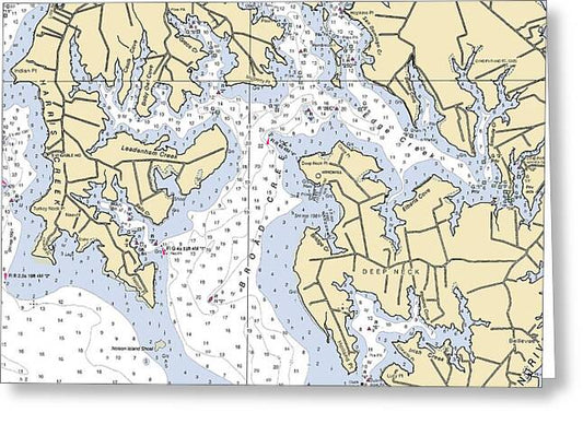 Broad Creek-maryland Nautical Chart - Greeting Card