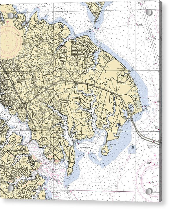 Broad Neck-maryland Nautical Chart - Acrylic Print