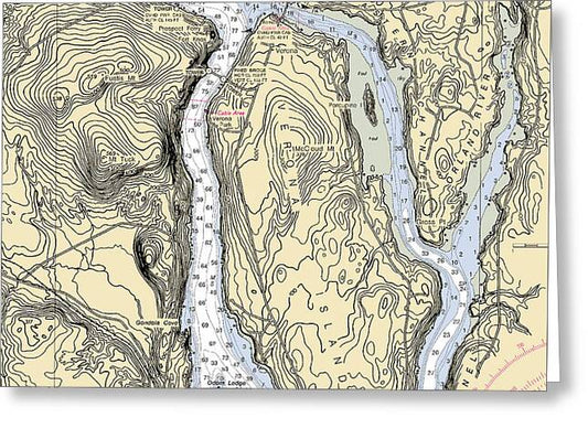 Bucksport-maine Nautical Chart - Greeting Card