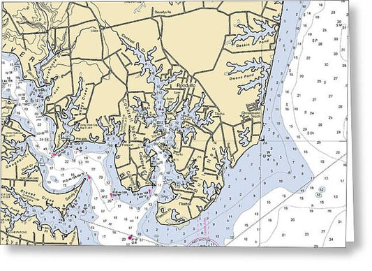 Bull Neck-virginia Nautical Chart - Greeting Card