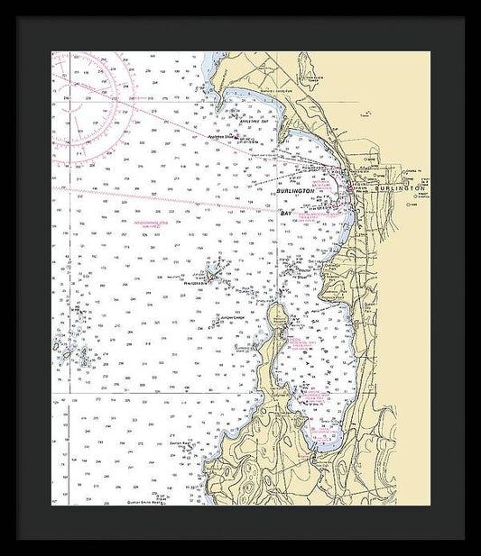 Burlington Shelburne Bay-lake Champlain  Nautical Chart - Framed Print