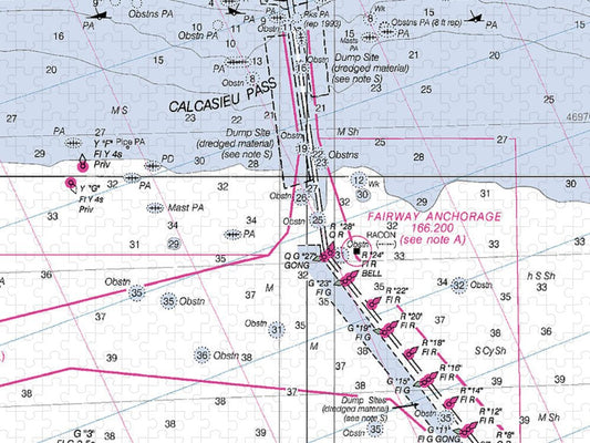 Calcasieu Pass-louisiana Nautical Chart - Puzzle
